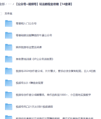【公众号+视频号】玩法教程全攻略【14套课】